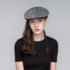Kangol Abstract Houndstooth 504 Cotton Flat Cap -Bailey Store k3520 kangol abstract houndstooth 504 cream black 10 4