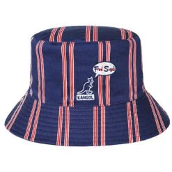 Kangol Fred Segal Tricolor Navy Stripe Reversible Cotton Bucket Hat -Bailey Store kangol bucket fred segal kangol tricolor navy stripe rev bucket hat 16524793446540