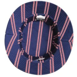 Kangol Fred Segal Tricolor Navy Stripe Reversible Cotton Bucket Hat -Bailey Store kangol bucket fred segal kangol tricolor navy stripe rev bucket hat 16524793479308