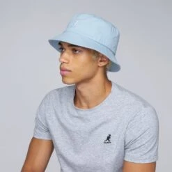 Washed Bucket - Kangol Cotton Bucket Hat -Bailey Store kangol washed bucket blue tint 2