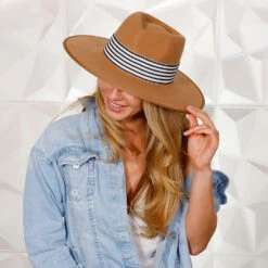 Walrus Hats Castle Brown W/ Festival Bands Wool Fedora Hat -Bailey Store mg 9095