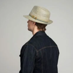 Rudi - Bailey Shangtung Straw Fedora Hat -Bailey Store rudi 63284bh sepianatural back