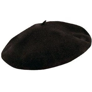 Scala Basque France Black Wool French Beret Hat - 10"- Made In France 1 Scala Basque France Black Wool French Beret Hat - 10"- Made In France