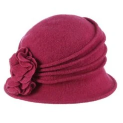 Charlotte - Scala LW497 Taupe Knit Wool Cloche Hat W/ Side Flower 37 Charlotte - Scala LW497 Taupe Knit Wool Cloche Hat W/ Side Flower -Bailey Store scala cloche berry one size fits most charlotte scala lw497 taupe knit wool cloche hat w side flower hat 16598604808332