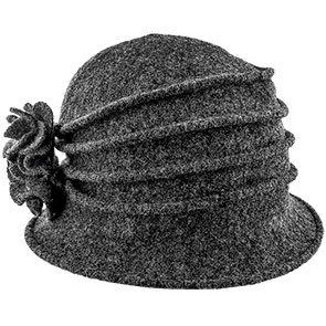 Charlotte - Scala LW497 Taupe Knit Wool Cloche Hat W/ Side Flower 16 Charlotte - Scala LW497 Taupe Knit Wool Cloche Hat W/ Side Flower - Image 16