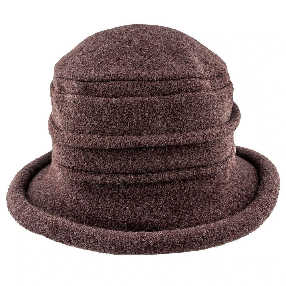 Genevra - Scala LW399 Walnut Crushable Boiled Wool Cloche Hat 6 Genevra - Scala LW399 Walnut Crushable Boiled Wool Cloche Hat - Image 6