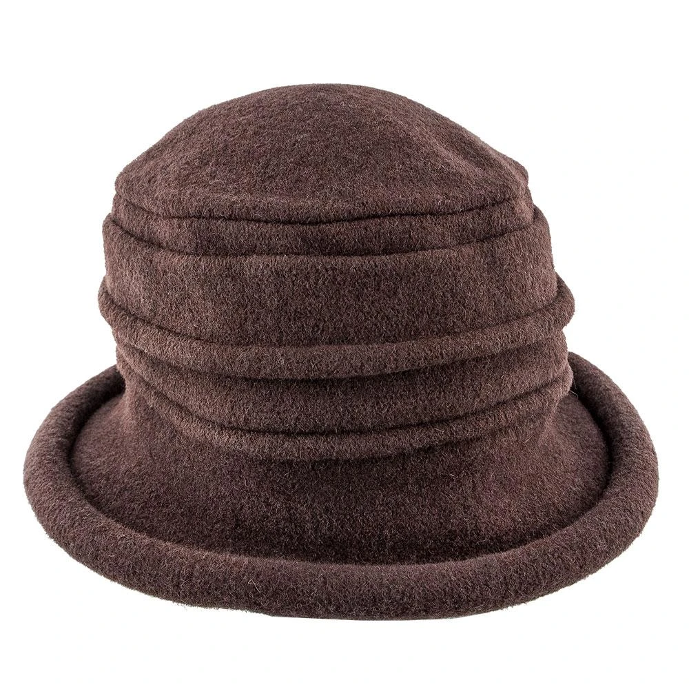 Genevra - Scala LW399 Walnut Crushable Boiled Wool Cloche Hat 8 Genevra - Scala LW399 Walnut Crushable Boiled Wool Cloche Hat - Image 8