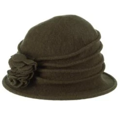 Charlotte - Scala LW497 Taupe Knit Wool Cloche Hat W/ Side Flower 39 Charlotte - Scala LW497 Taupe Knit Wool Cloche Hat W/ Side Flower -Bailey Store scala cloche olive one size fits most charlotte scala lw497 taupe knit wool cloche hat w side flower hat 16598606151820