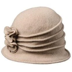 Charlotte - Scala LW497 Taupe Knit Wool Cloche Hat W/ Side Flower 34 Charlotte - Scala LW497 Taupe Knit Wool Cloche Hat W/ Side Flower -Bailey Store scala cloche taupe one size fits most charlotte scala lw497 taupe knit wool cloche hat w side flower hat 16556514738316