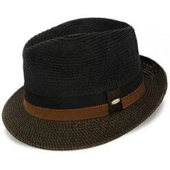 The City - Scala Black Paper Braid Fedora Hat