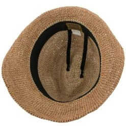 Manu - Scala LR687 Tea Crocheted Raffia Straw Fedora Hat -Bailey Store scala fedora manu scala lr687 tea crocheted raffia straw fedora hat hat 16712316387468
