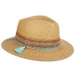 Scala Natural/Multi Braid Straw Safari Hat -Bailey Store scala fedora multi one size fits most scala lp268 natural multi braid safari hat hat 16710067028108