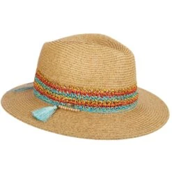 Scala Natural/Multi Braid Straw Safari Hat -Bailey Store scala fedora scala lp268 natural multi braid safari hat hat 16524780568716