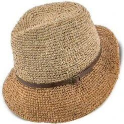 Manu - Scala LR687 Tea Crocheted Raffia Straw Fedora Hat -Bailey Store scala fedora tea one size fits most manu scala lr687 tea crocheted raffia straw fedora hat hat 16712357019788
