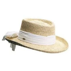 Kombucha - Scala LR241OS Natural Crocheted Raffia Straw Gambler Hat W/ Oyster Crinkle Cloth Band -Bailey Store scala gambler natural w oyster band one size fits most kombucha scala lr241os natural crocheted raffia straw gambler hat w oyster crinkle cloth band hat 16556539773068