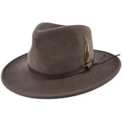Darwin - Scala DF6 Pecan Crushable Wool Felt Outback Hat -Bailey Store scala outback khaki large darwin scala df6 pecan crushable wool felt outback hat hat 16556511658124