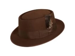 Legato - Scala WF509 Black Wool Felt Porkpie Hat -Bailey Store scala porkpie rust xl legato scala wf509 black wool felt porkpie hat hat 17331283755148