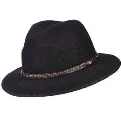 Explorer - Scala DF161 Black Crushable Wool Felt Safari Hat