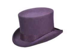 Twain - Scala WF569 Brown Wool Felt Top Hat - 5.5" Tall -Bailey Store scala top purple small twain scala wf569 brown wool felt top hat 5 5 tall hat 17331652165772
