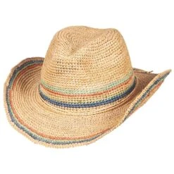 Scala LR679OS Light Colored Crocheted Raffia Straw Western Hat 6 Scala LR679OS Light Colored Crocheted Raffia Straw Western Hat -Bailey Store scala western scala lr679os light colored crocheted raffia straw western hat hat 16524462391436