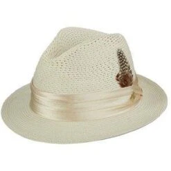 Stacy Adams Dublin Poly Braid Straw Fedora Hat -Bailey Store stacy adams fedora beige large dublin stacy adams poly braid fedora hat hat 16556597575820