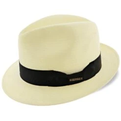 Haberdash - Stetson Shantung Straw Fedora Hat - TSHBRD -Bailey Store stetson fedora bleach large haberdash stetson shantung straw fedora hat tshbrd hat 16556530237580