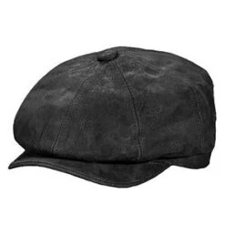 Stetson Birmingham Weathered Leather Newsboy Cap -Bailey Store stetson newsboy birmingham stetson stw199 brown weathered leather newsboy cap hat 17259917246604