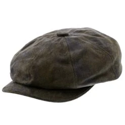 Stetson Birmingham Weathered Leather Newsboy Cap -Bailey Store stetson newsboy brown large birmingham stetson stw199 brown weathered leather newsboy cap hat 17284272423052