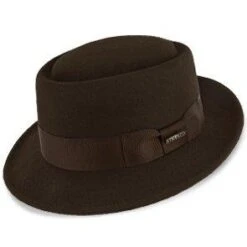 Cranston - Stetson Wool Felt Porkpie Hat -Bailey Store stetson porkpie chocolate large cranston stetson wool felt porkpie hat hat 16556554027148