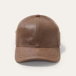 Stetson Oily Timber Leather Baseball Cap -Bailey Store stw510 brown 1