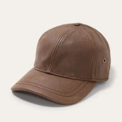Stetson Oily Timber Leather Baseball Cap -Bailey Store stw510 brown 2