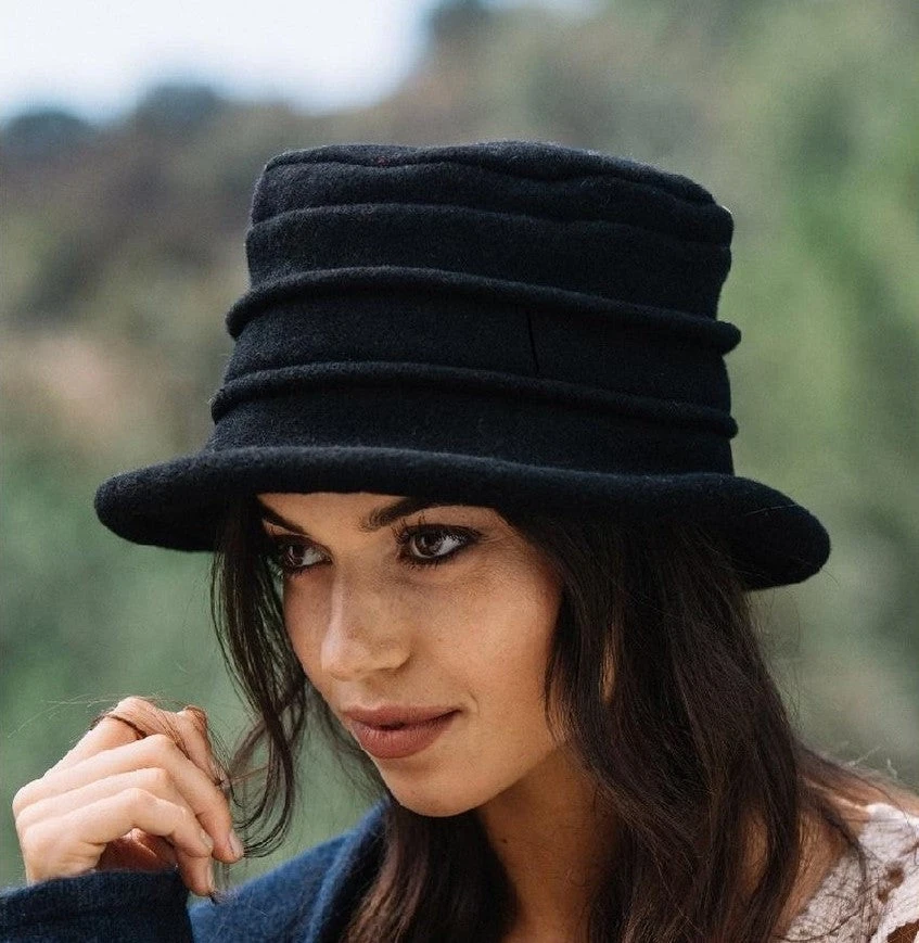 Genevra - Scala LW399 Walnut Crushable Boiled Wool Cloche Hat 15 Genevra - Scala LW399 Walnut Crushable Boiled Wool Cloche Hat - Image 15