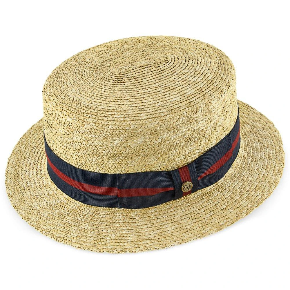 Classic - Walrus Hats Natural Straw Boater Hat - H7005 2 Classic - Walrus Hats Natural Straw Boater Hat - H7005 - Image 2