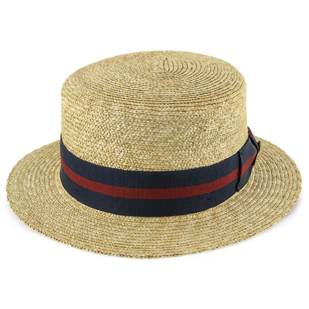Classic - Walrus Hats Natural Straw Boater Hat - H7005 3 Classic - Walrus Hats Natural Straw Boater Hat - H7005 - Image 3