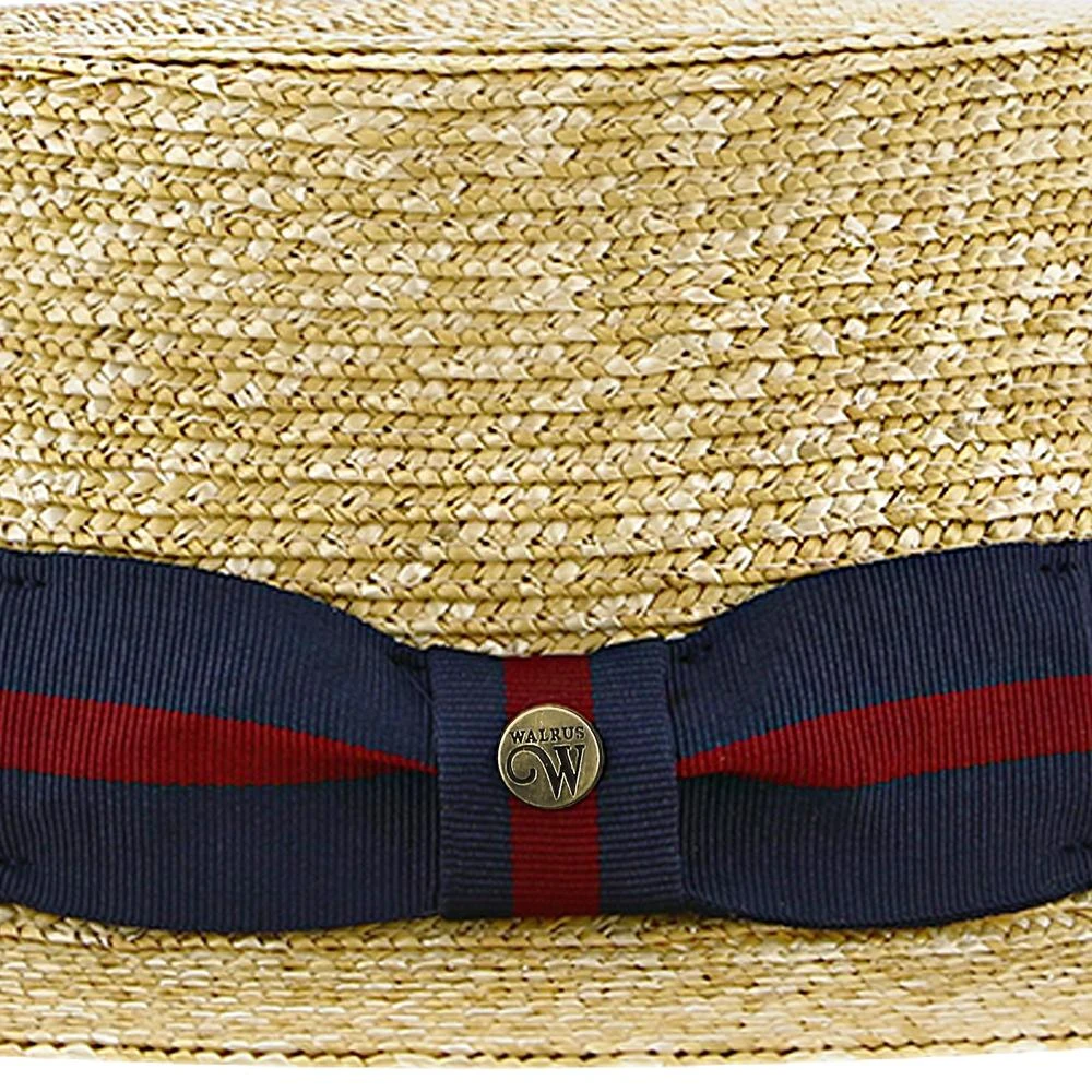Classic - Walrus Hats Natural Straw Boater Hat - H7005 7 Classic - Walrus Hats Natural Straw Boater Hat - H7005 - Image 7