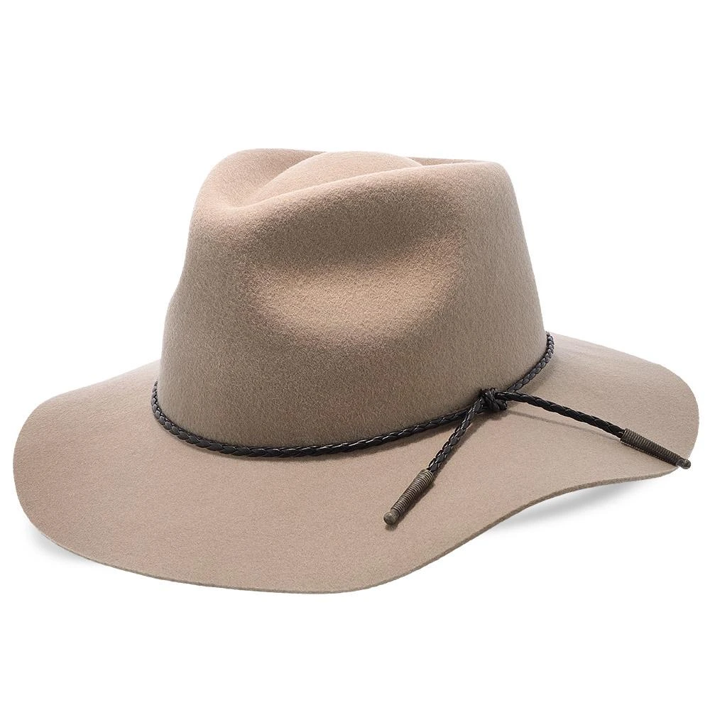 Monterey - Walrus Hats Light Brown Wool Felt Wide Brim Fedora Hat - H7010 7 Monterey - Walrus Hats Light Brown Wool Felt Wide Brim Fedora Hat - H7010 - Image 7