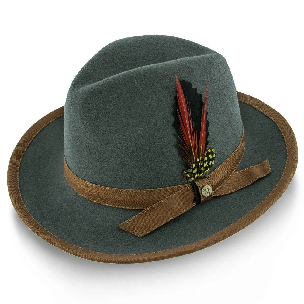 Pinnacle - Walrus Hats Sage Wool Felt Fedora Hat - H7022 2 Pinnacle - Walrus Hats Sage Wool Felt Fedora Hat - H7022 - Image 2