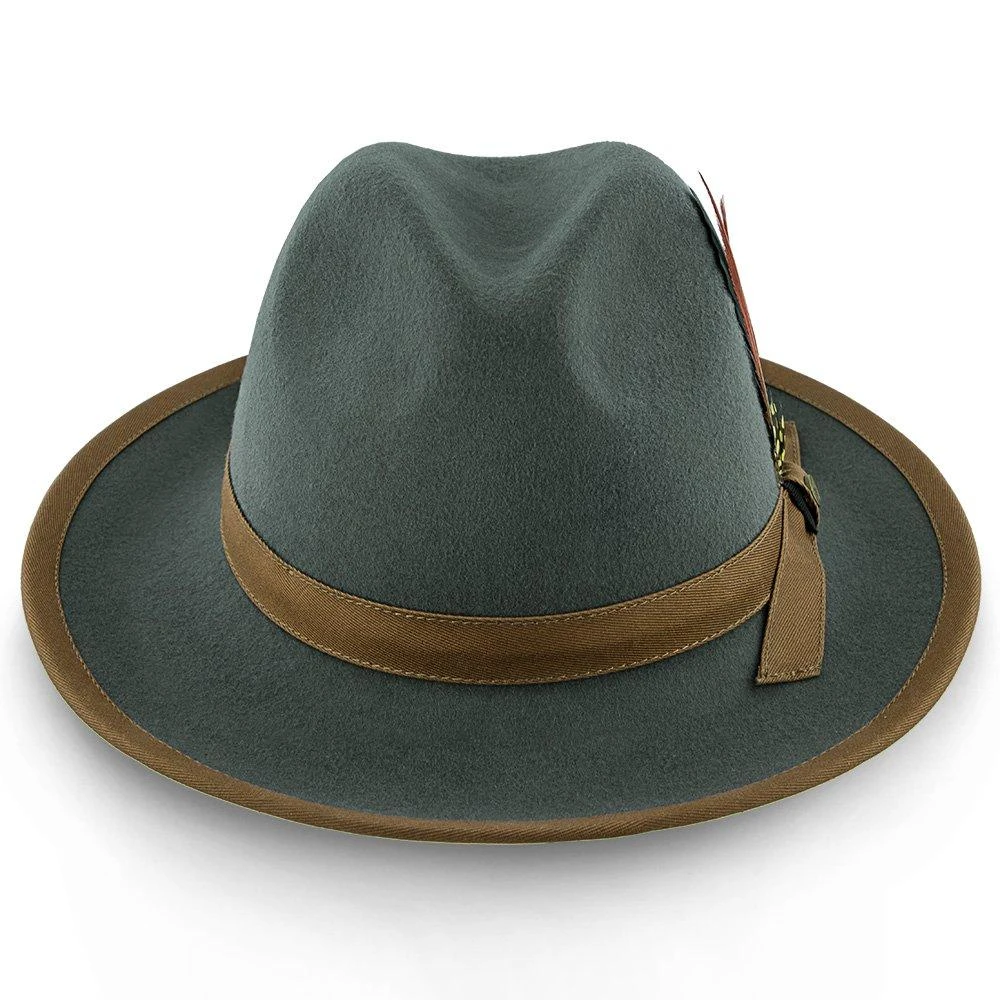 Pinnacle - Walrus Hats Sage Wool Felt Fedora Hat - H7022 3 Pinnacle - Walrus Hats Sage Wool Felt Fedora Hat - H7022 - Image 3