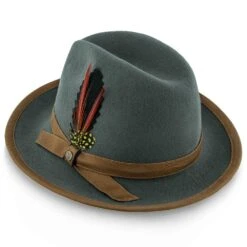 Pinnacle - Walrus Hats Sage Wool Felt Fedora Hat - H7022 24 Pinnacle - Walrus Hats Sage Wool Felt Fedora Hat - H7022 -Bailey Store walrus hats fedora pinnacle walrus hats sage wool felt fedora hat h7022 hat 16524420612236