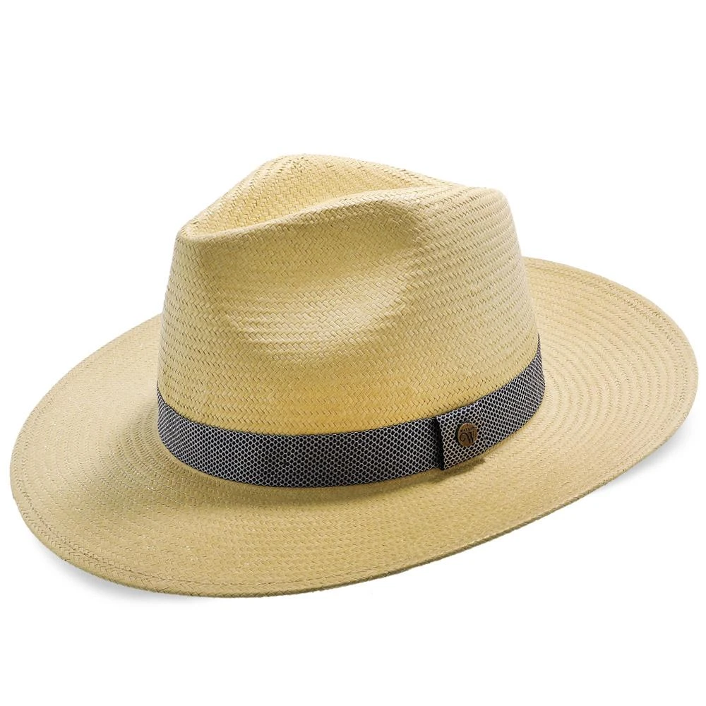 Big Catch - Walrus Hats Natural Paper Braid Straw Fedora Hat W/ Band 5 Big Catch - Walrus Hats Natural Paper Braid Straw Fedora Hat W/ Band - Image 5