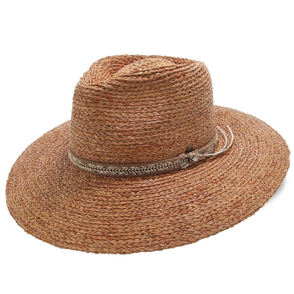 South Beach - Walrus Hats Natural Raffia Straw Fedora Hat 3 South Beach - Walrus Hats Natural Raffia Straw Fedora Hat - Image 3