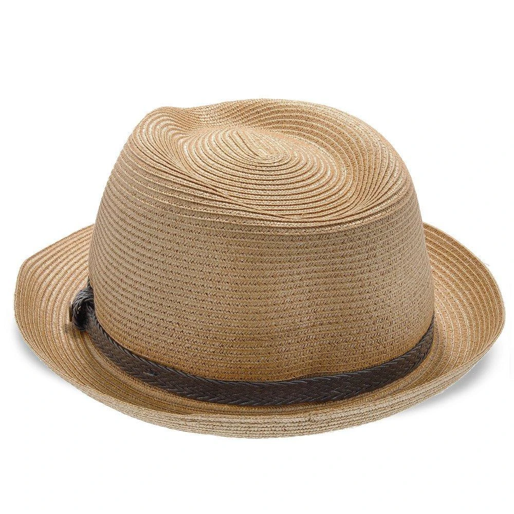 Sandbar - Walrus Hats Paper Braid Straw Fedora Hat W/ Grey Band 5 Sandbar - Walrus Hats Paper Braid Straw Fedora Hat W/ Grey Band - Image 5