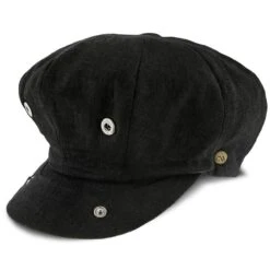 Boardwalk - Walrus Hats Black Linen/Cotton Blend 8 Panel Newsboy Cap -Bailey Store walrus hats newsboy boardwalk walrus hats black linen cotton blend 8 panel newsboy cap hat 16524483920012