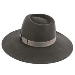 Stingray - Walrus Hats Grey Wide Brim Wool Felt Fedora Hat -Bailey Store walrus hats wide brim grey one size fits most stingray walrus hats grey wide brim wool felt fedora hat hat 16708880892044